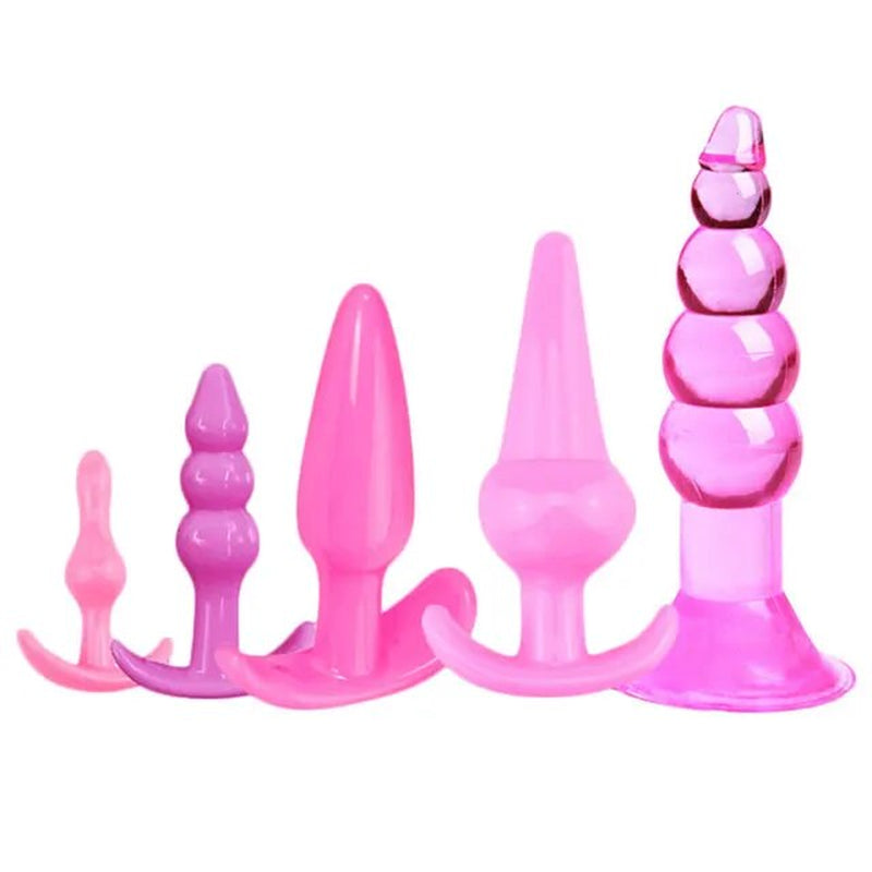 4/5/7/8Pcs/Set Silicone Butt Plug Dildo Masturbation Anal Plug Vaginal Plug Sex Toys Combination Anal Bead Dilator Toys for Gay