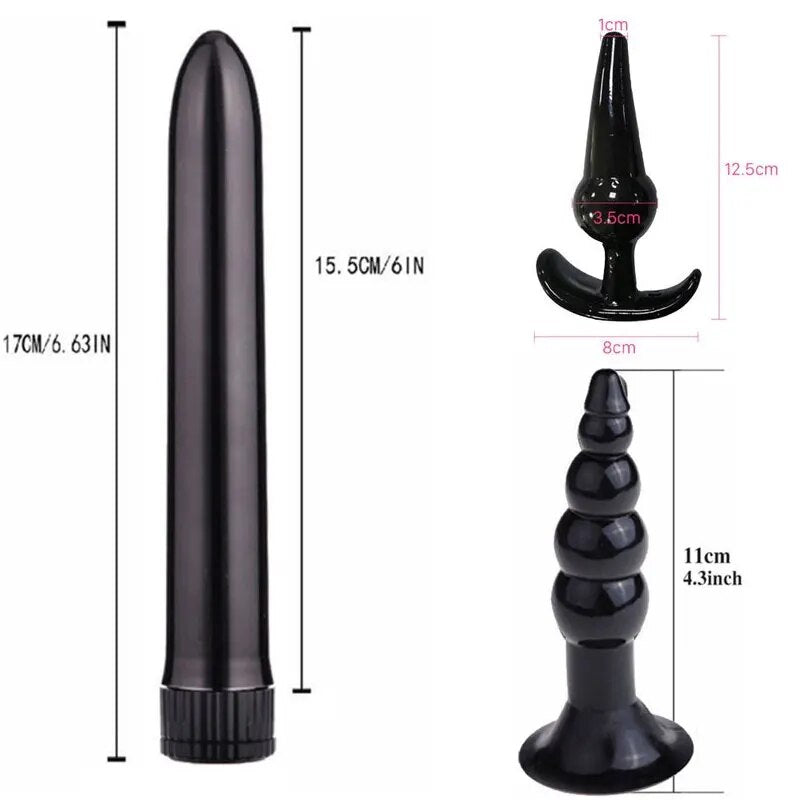 4/5/7/8Pcs/Set Silicone Butt Plug Dildo Masturbation Anal Plug Vaginal Plug Sex Toys Combination Anal Bead Dilator Toys for Gay