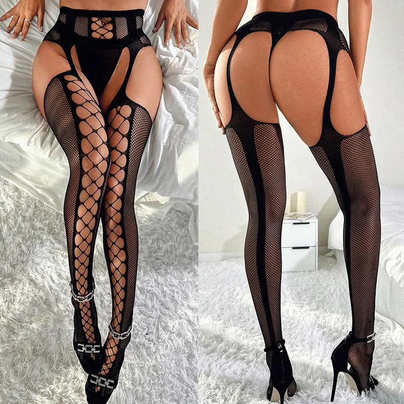 Crotchless Fishnet Lingerie